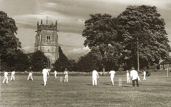 Cricket match on the sportfield. Date unknown