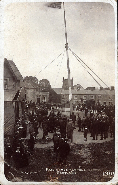 The Raising of a new Maypole in Slingsby: May 1905